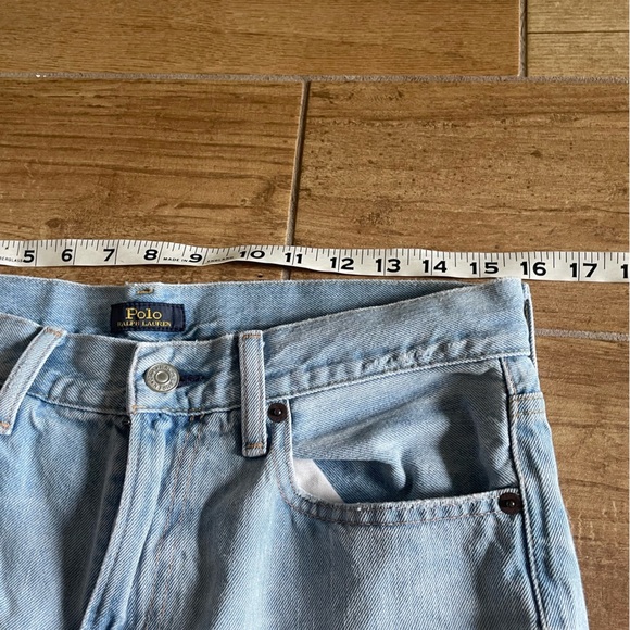 Polo Ralph Lauren Light Blue high rise straight leg distressed Jeans 28 - Picture 8 of 13